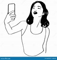 Selfie Girl Cartoon Vector | CartoonDealer.com #54613357