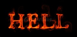 Word Hell With Stylized Devil Isolated Stock Photo - Illustration of ...