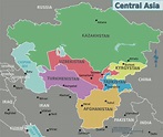 Mapa Politico de Asia Central - Tamaño completo