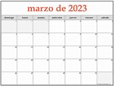 marzo de 2023 calendario gratis | Calendario marzo