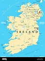 Irlanda e Irlanda del Norte mapa político con capiteles de Dublín y ...