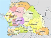 Sénégal - régions • Carte • PopulationData.net
