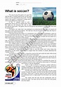 What Is Soccer - ESL worksheet by challengeidiomas