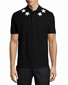 Givenchy Star-print Knit Polo Shirt in Black for Men | Lyst