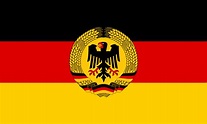 Flag of West Germany in the style of East Germany including the wreath ...
