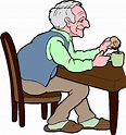 cartoon old people eating - Clip Art Library
