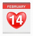 Día de san valentín 14 de febrero en vector de calendario | Vector Premium