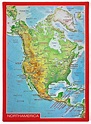 Nástenné mapy | mapa AMERIKA severná reliéfna 3D pohľadnica 10,5x14,8cm ...