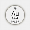 símbolo de oro elemento químico de la tabla periódica. ilustración ...