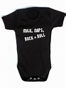 Rock & Roll Baby Grow | Milk, Naps, Rock & Roll Baby Vest ® | Rock baby ...