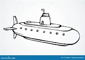 Submarino Grande Y Moderno. Dibujo Vectorial Ilustración del Vector ...