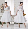 20 Best Plus Size Tea Length Wedding Dresses with Sleeves - Home ...