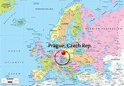 Mapa Europa Praga