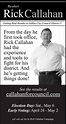 Rick Callahan Ad - North Dallas Gazette