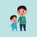 ilustración de dibujos animados de dos hermanos con bebé 2993604 Vector ...