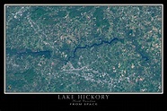 Lake Hickory North Carolina Satellite Poster Map – TerraPrints.com
