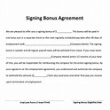 Printable Employee Sign-On Bonus Agreement | Etsy