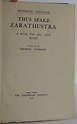 Thus Spake Zarathustra | Friedrich Nietzsche | Fourth edition