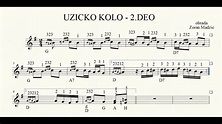 Uzicko kolo (Gdur) - note za harmoniku (zapis Zoran Madzic) - YouTube