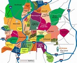 Vecindario de Atlanta mapa - Mapa de los barrios de Atlanta (Estados ...