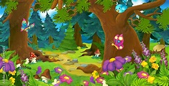 Cartoon Forest Scene