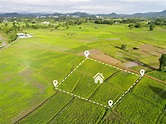 Premium Photo | Land plot for building house aerial view land field ...