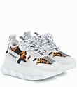 45mm Chain Reaction 2 Neoprene Sneakers In White | Versace chain ...