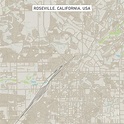 Roseville California US City Street Map Digital Art by Frank Ramspott ...