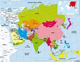 Asia. Mapa político y Físico