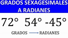 8. Convertir de grados sexagesimales a radianes | Trigonometría - YouTube