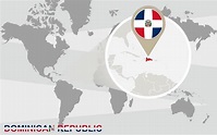 mapa del mundo con república dominicana ampliada 5895935 Vector en Vecteezy