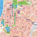 Düsseldorf-Innenstadt Stadtplan Vektorkarte mit Gebäuden