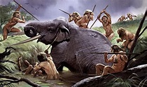 Homo heidelbergensis Hunting Party by Angus McBride Prehistoric World ...
