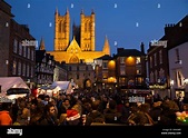Lincoln German Market. Picture taken from the castle looking towards ...