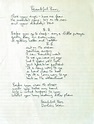 John Lennon’s hand written lyrics for “Beautiful Boy.” | Beatles lyrics ...