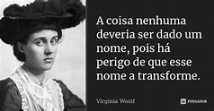 A coisa nenhuma deveria ser dado um... Virginia Woolf - Pensador