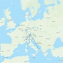 Air Dolomiti airline routes (EN) 2024, map - Flight Routes