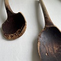 Dos antiguas cucharas de madera primitivas suecas | Etsy