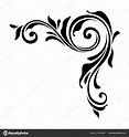 Vector Floral Decorative Corner Element Isolated White Background ...