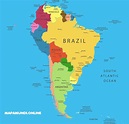 Mapa de América del Sur | Sudamérica | Político | Físico | Para Imprimir