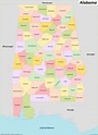 Alabama County Map Printable