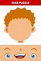 the face puzzle for kids with different facial expressions and shapes ...