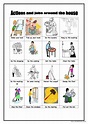 actions and jobs around the house: English ESL worksheets pdf & doc