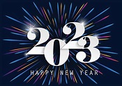 2023 Happy New Year elegant design of paper cut White color 2023 logo ...