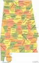 State Of Alabama Map With Counties - Liva Sherry