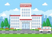 Premium Vector | Hospital building for healthcare cartoon background ...