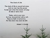 The Clock Of Life Poem Explanation