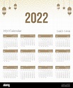 Hijri islamic calendar 2022. From 1443 to 1444 vector celebration ...