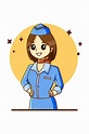 Premium Vector | A flight attendant for labor day cartoon illustration