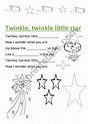 Twinkle Twinkle little star - ESL worksheet by vikster1